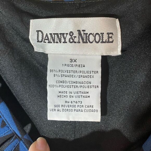 Danny & Nicole Geometric Print Midi Dress Neckline Cutout 3/4 Sleeve Size 3X EUC - Picture 8 of 12